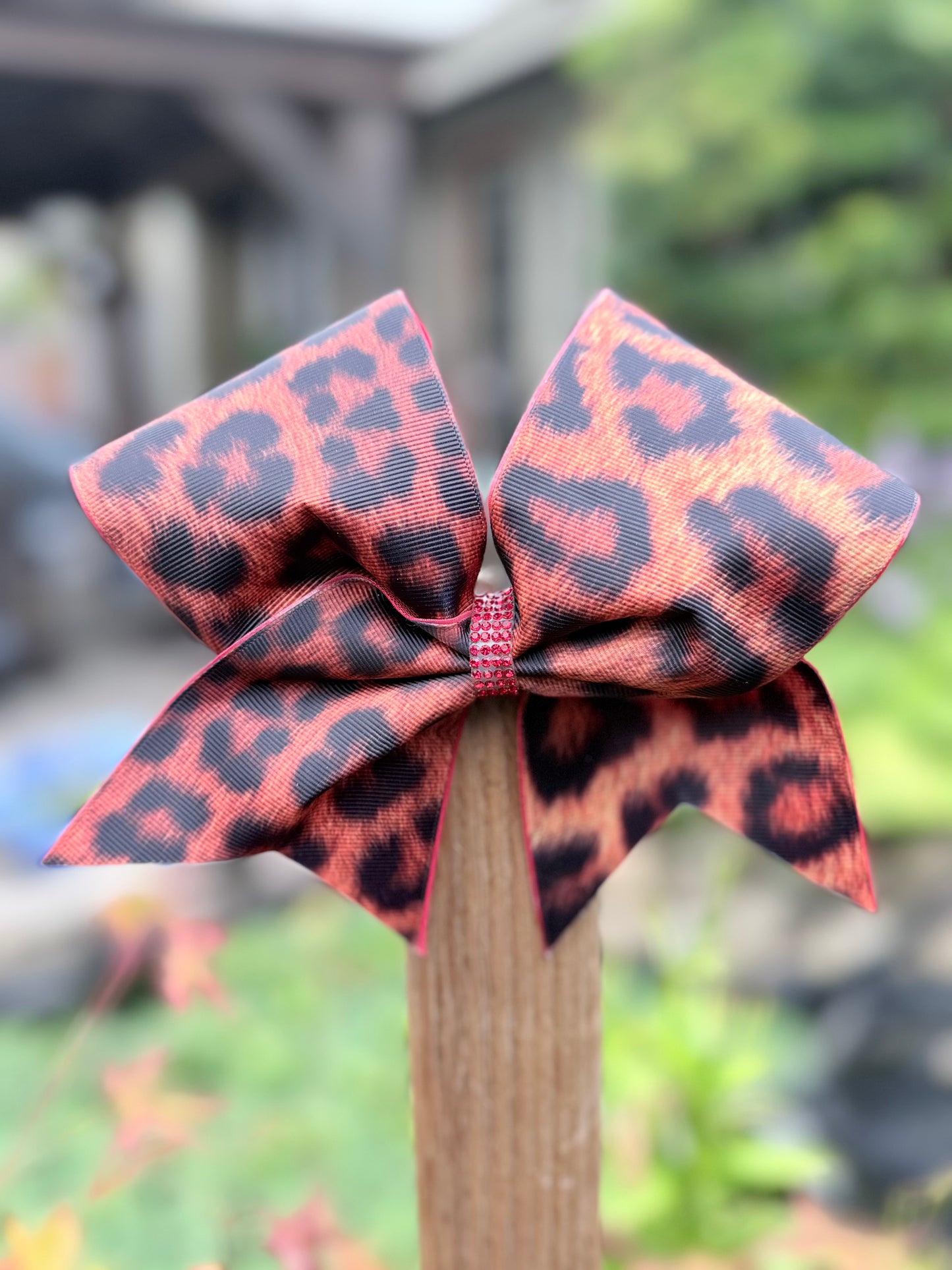 Cheetah/ Leopard print double layered bow