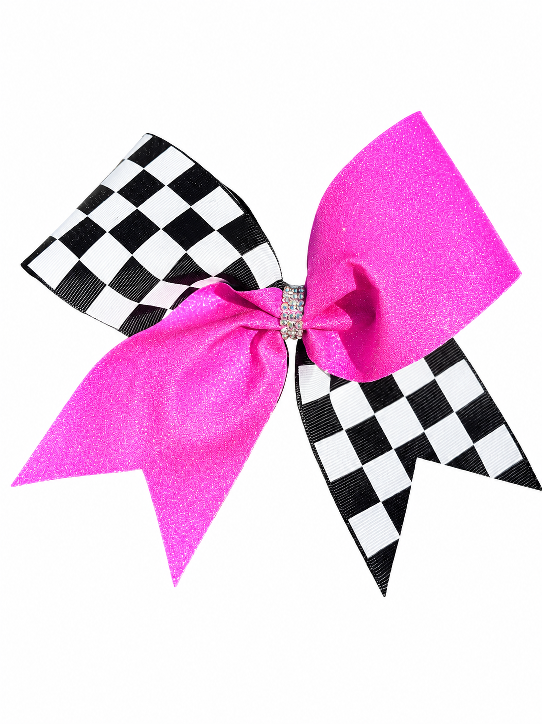 Hot Pink Checkered Cheer bow