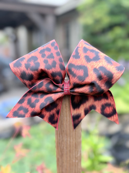 Cheetah/ Leopard print double layered bow